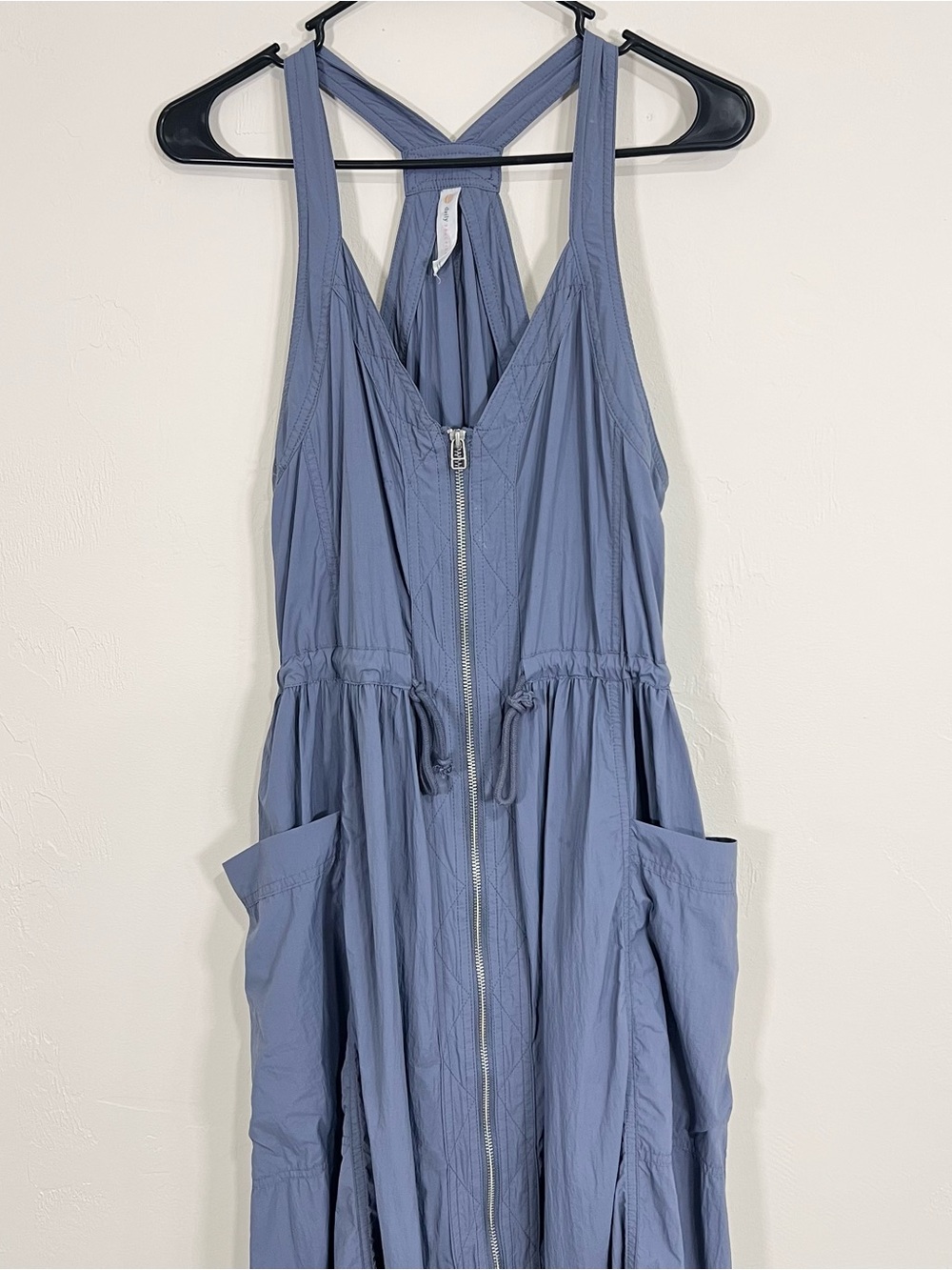 Anthropologie Daily Practice Free Fall Midi Dress Slate Blue Size Med Utility - Picture 3 of 10